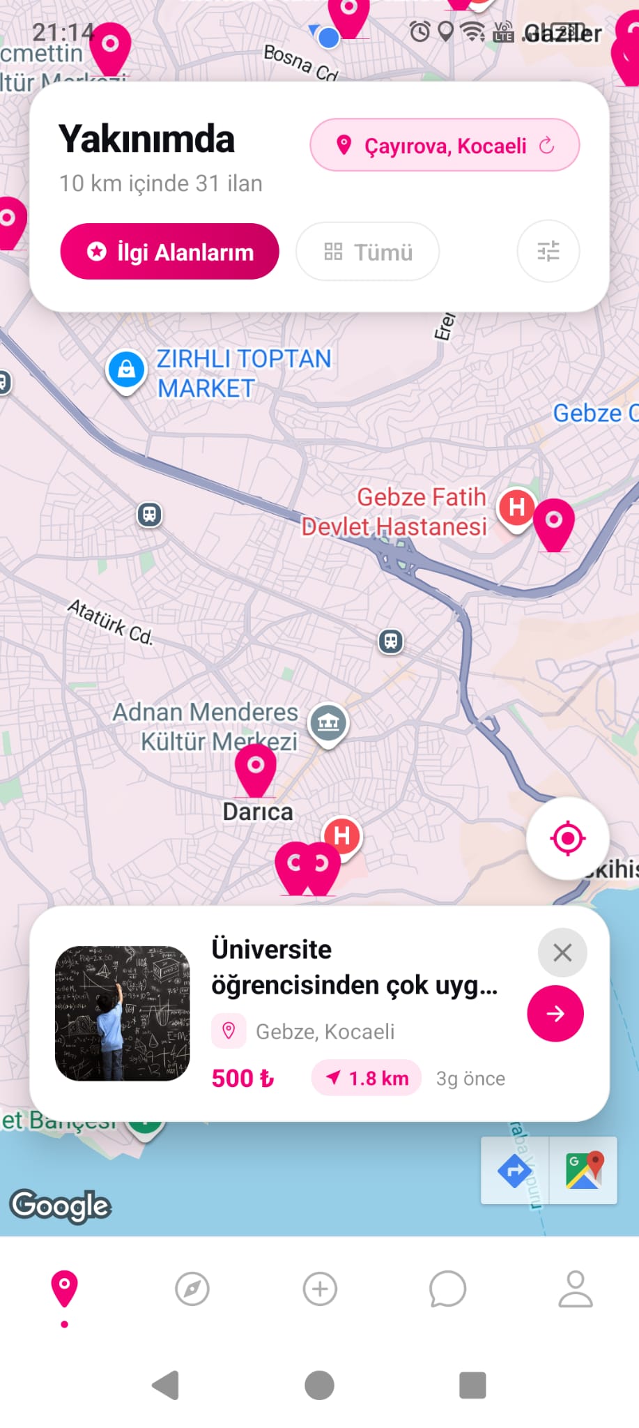 Viyoyo uygulama ekranı