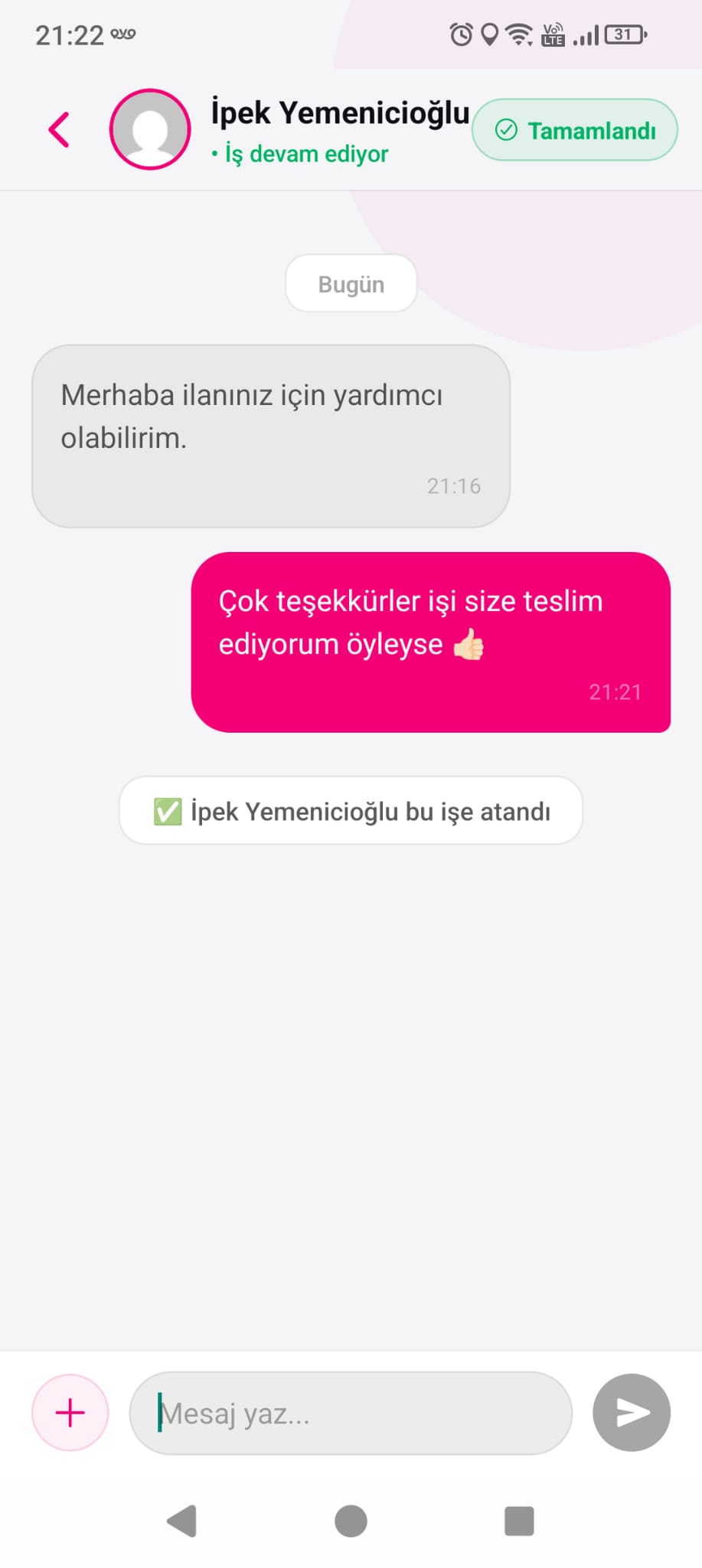 Viyoyo mesajlaşma